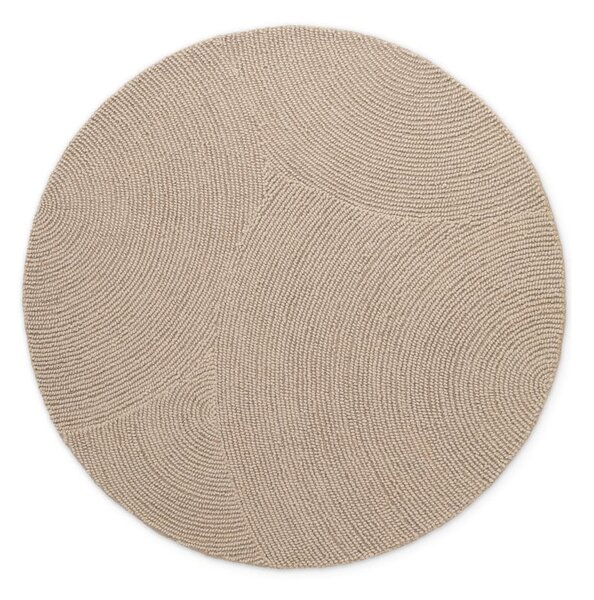 Covor bej țesut manual rotund din lână ø 120 cm Calmio – Hanse Home