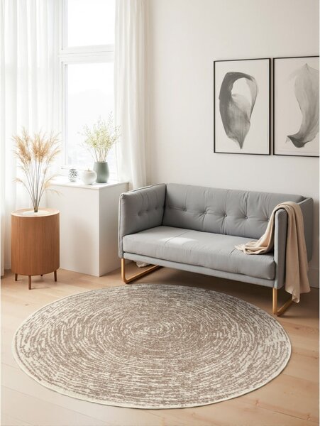 Covor bej-crem rotund ø 120 cm Gloria Cavallo – Hanse Home