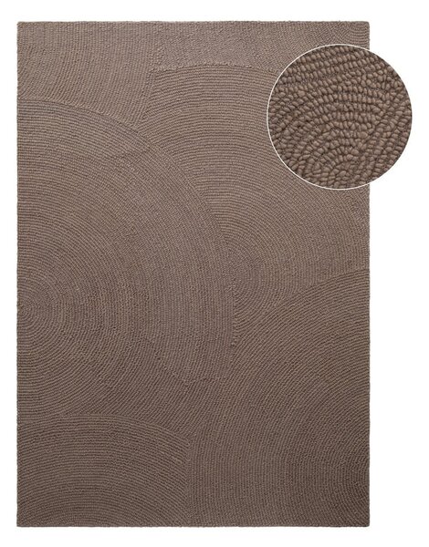 Covor taupe țesut manual din lână 200x300 cm Calmio – Hanse Home