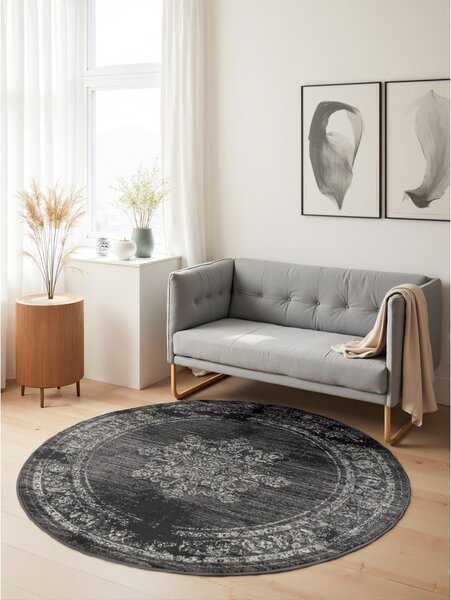 Covor gri rotund ø 120 cm Gloria Lydia – Hanse Home