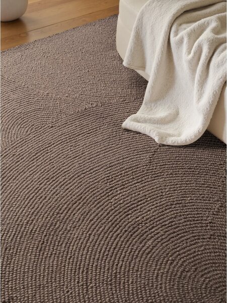 Covor taupe țesut manual din lână 200x300 cm Calmio – Hanse Home