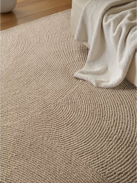 Covor bej țesut manual din lână 80x150 cm Calmio – Hanse Home