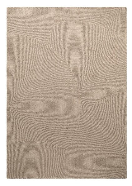 Covor bej țesut manual din lână 80x150 cm Calmio – Hanse Home