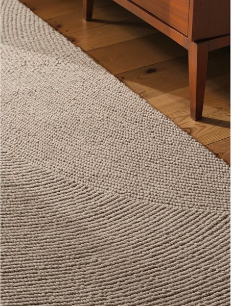 Covor tip traversă bej țesut manual din lână 80x200 cm Calmio – Hanse Home