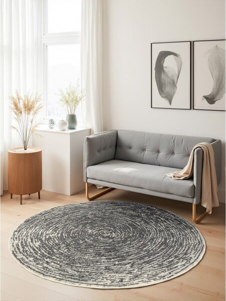 Covor gri-crem rotund ø 120 cm Gloria Cavallo – Hanse Home