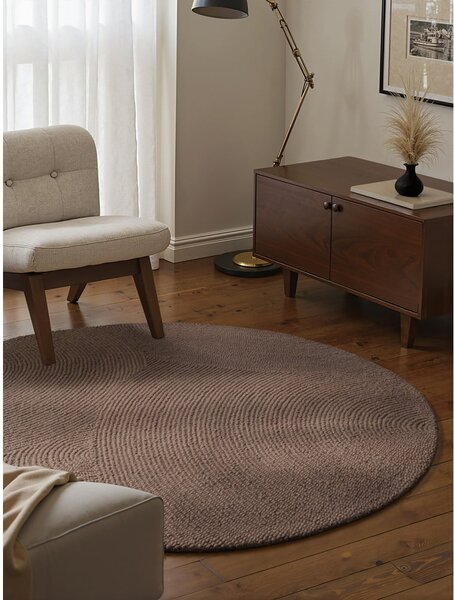 Covor taupe țesut manual rotund din lână ø 120 cm Calmio – Hanse Home