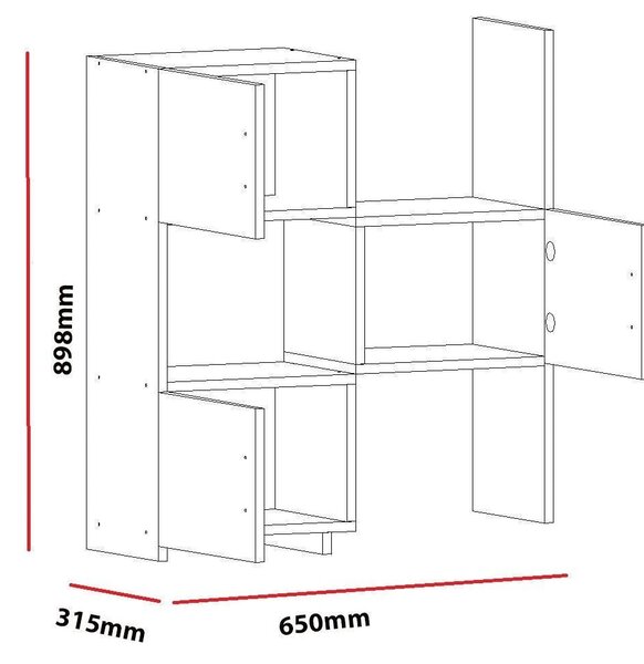 Dulapior Anna, din PAL melaminat, alb, 65x90x31.5 cm