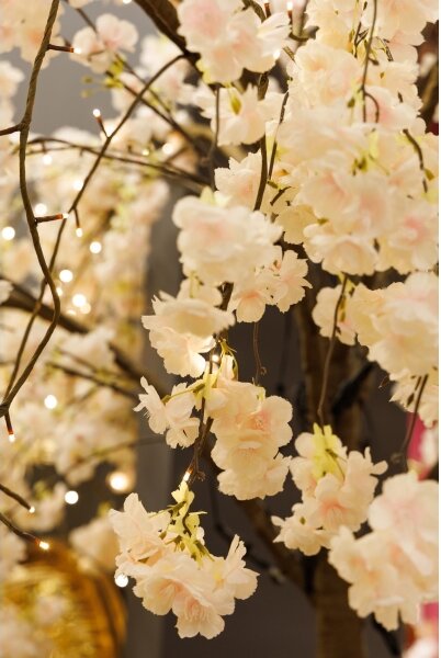 Pom LED artificial decorativ de Crăciun de exterior CHERRY TREE 288xLED/230V 2,5 m cireș