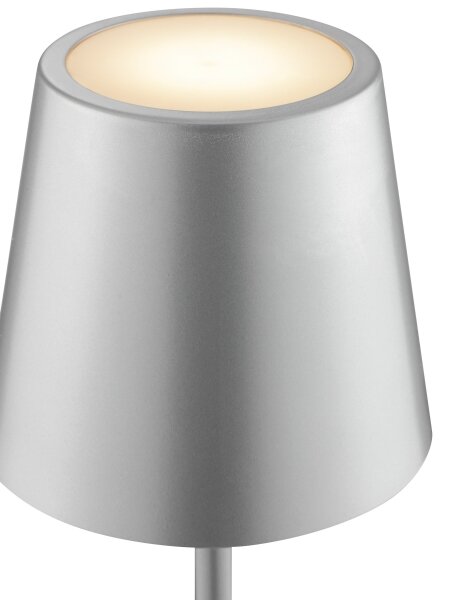 Brilliant - Lampă de birou LED reîncărcabilă, dimabilă, cu control tactil ELORA LED/2,5W/5V 2700K IP44 argintiu