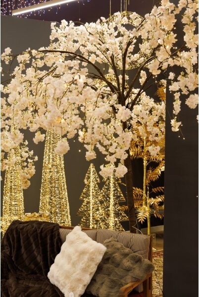 Pom LED artificial decorativ de Crăciun de exterior CHERRY TREE 288xLED/230V 2,5 m cireș
