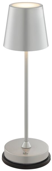 Brilliant - Lampă de birou LED reîncărcabilă, dimabilă, cu control tactil ELORA LED/2,5W/5V 2700K IP44 argintiu