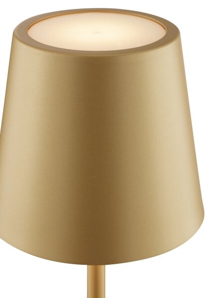 Brilliant - Lampă de birou LED ELORA, tactilă, reîncărcabilă și reglabilă, 2,5W/5V, 2700K, IP44, auriu