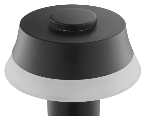 Brilliant KINICH lampă de masă LED reglabilă, tactilă, reîncărcabilă, 2,5W/5V, 2700K, negru
