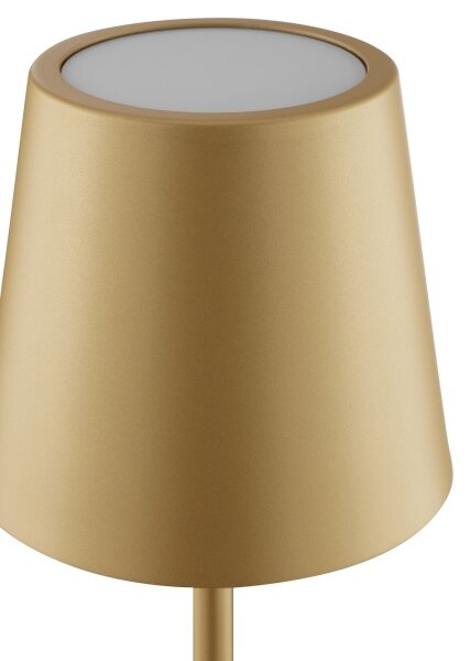 Brilliant - Lampă de birou LED ELORA, tactilă, reîncărcabilă și reglabilă, 2,5W/5V, 2700K, IP44, auriu