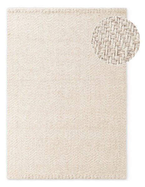 Covor crem-fildeș țesut manual din amestesc de lână 80x150 cm Majoli – Elle Decoration