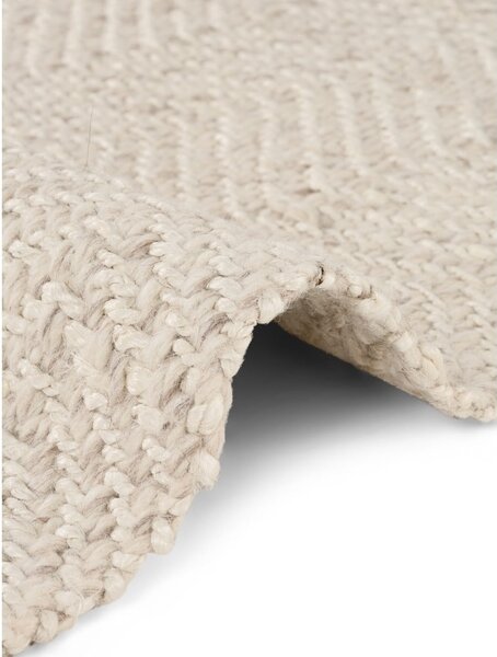 Covor tip traversă crem-fildeș țesut manual din amestesc de lână 80x200 cm Majoli – Elle Decoration