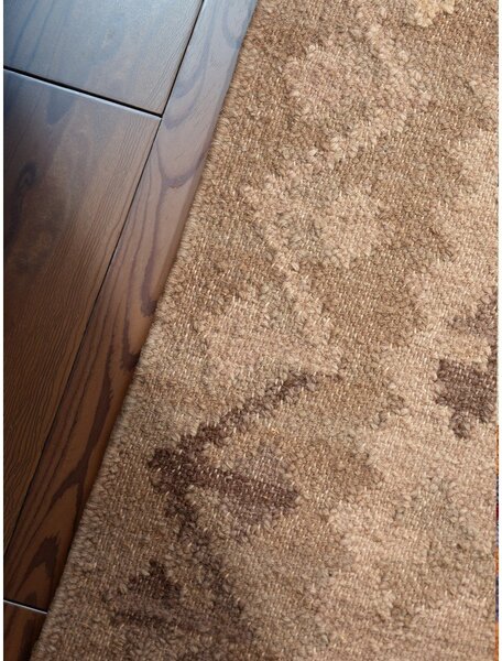 Covor albastru deschis-bej reversibil, țesut manual din lână 160x230 cm Kamal Dune – Nouristan
