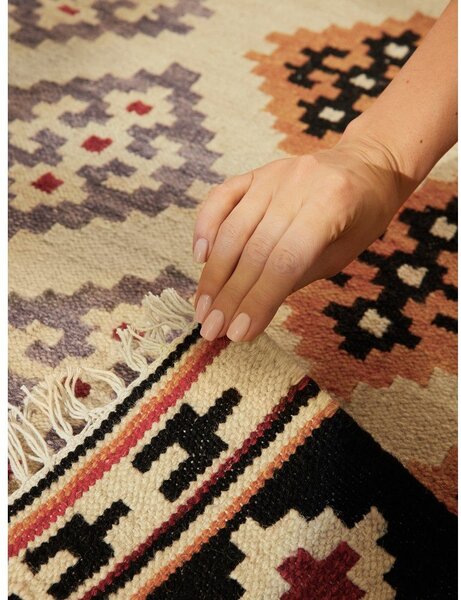 Covor roșu reversibil, țesut manual din lână 120x170 cm Kamal Kian – Nouristan