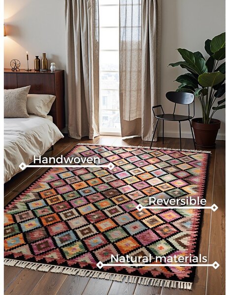 Covor reversibil, țesut manual din lână 120x170 cm Kamal Zara – Nouristan