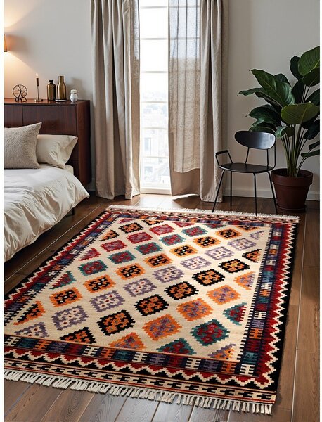Covor roșu reversibil, țesut manual din lână 120x170 cm Kamal Kian – Nouristan