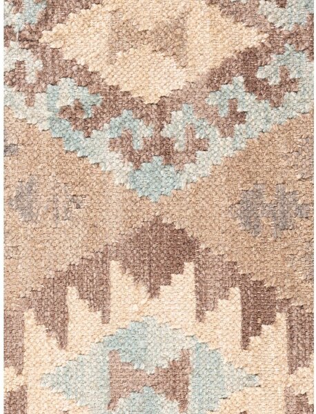 Covor tip traversă albastru deschis-bej reversibil, țesut manual din lână 60x190 cm Kamal Dune – Nouristan