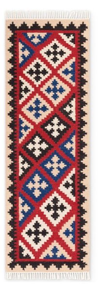 Covor tip traversă roșu reversibil, țesut manual din lână 60x190 cm Kamal Rami – Nouristan