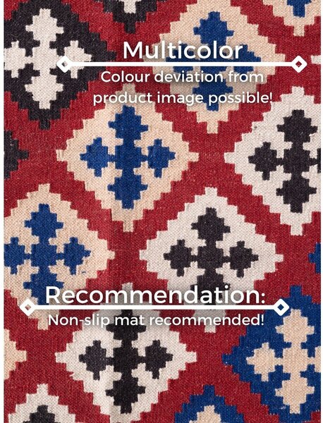 Covor tip traversă roșu reversibil, țesut manual din lână 60x190 cm Kamal Rami – Nouristan