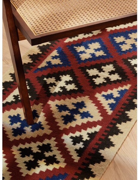 Covor tip traversă roșu reversibil, țesut manual din lână 60x190 cm Kamal Rami – Nouristan