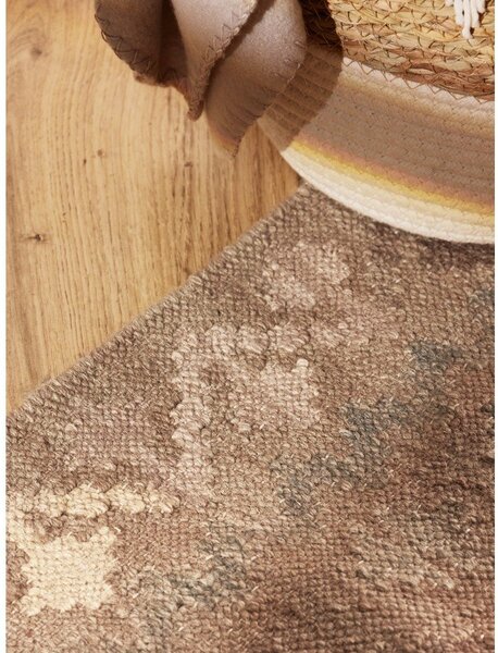 Covor tip traversă albastru deschis-bej reversibil, țesut manual din lână 60x190 cm Kamal Dune – Nouristan
