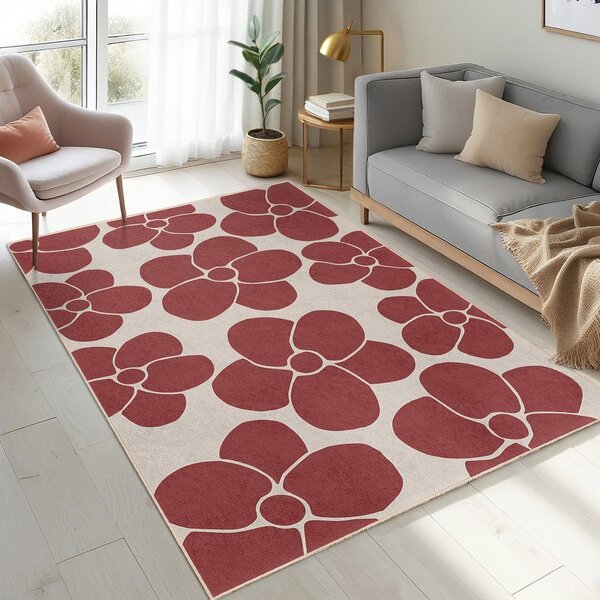 Covor tip traversă roșu lavabil 60x230 cm Red Meadow – Mila Home