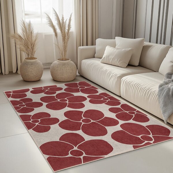 Covor tip traversă roșu lavabil 60x230 cm Red Meadow – Mila Home