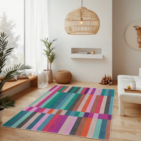 Covor tip traversă turcoaz lavabil 60x230 cm Acid Rain – Mila Home