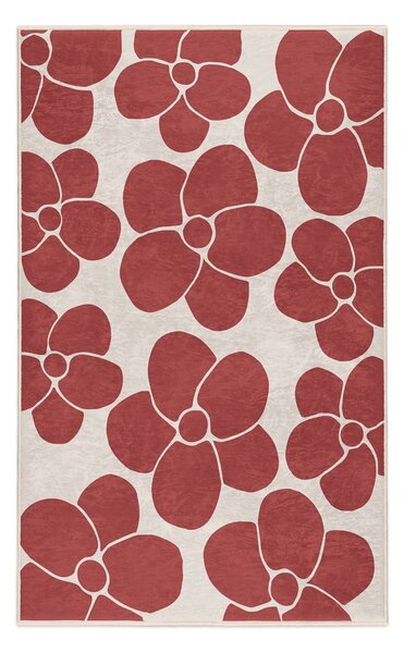 Covor roșu lavabil 60x100 cm Red Meadow – Mila Home