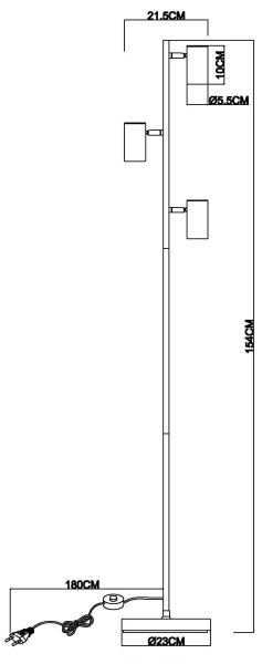 Lampă de podea ROBBY Globo 57911SSA 3xGU10/5W/230V