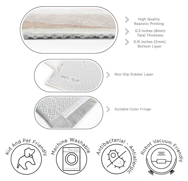 Covor crem lavabil 80x150 cm Komodo Beach – Mila Home