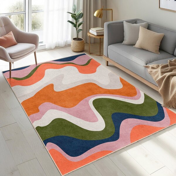 Covor tip traversă portocaliu lavabil 60x230 cm Squiggly Orange – Mila Home