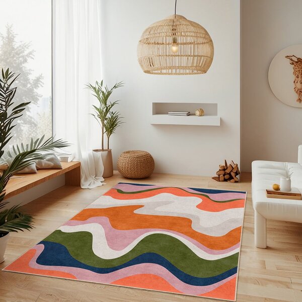Covor tip traversă portocaliu lavabil 60x230 cm Squiggly Orange – Mila Home