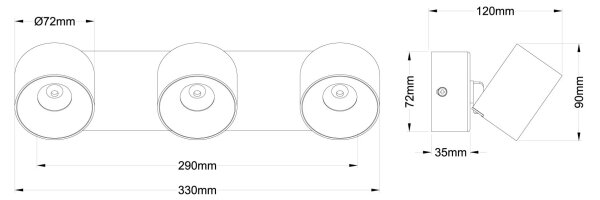 Globo 56961-3S - Spot LED RAE, 3xLED/6W/230V