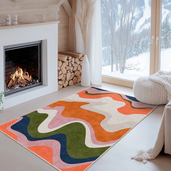 Covor tip traversă portocaliu lavabil 60x230 cm Squiggly Orange – Mila Home