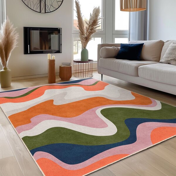 Covor tip traversă portocaliu lavabil 60x230 cm Squiggly Orange – Mila Home