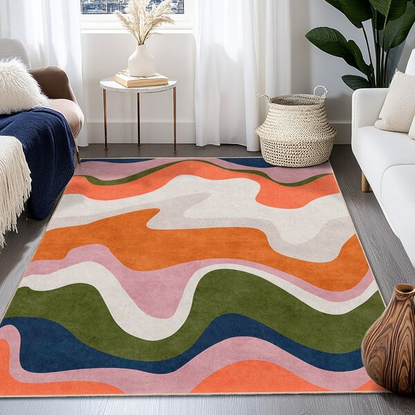 Covor tip traversă portocaliu lavabil 60x230 cm Squiggly Orange – Mila Home