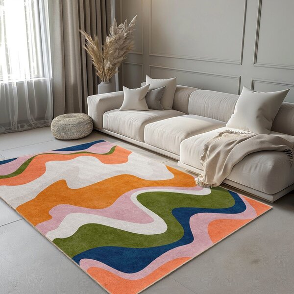 Covor tip traversă portocaliu lavabil 60x230 cm Squiggly Orange – Mila Home