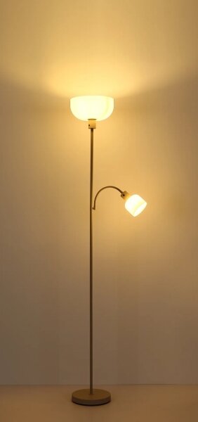 Lampă de podea HINTON Globo 59947S 1xE27/40W/230V + 1xE14/25W