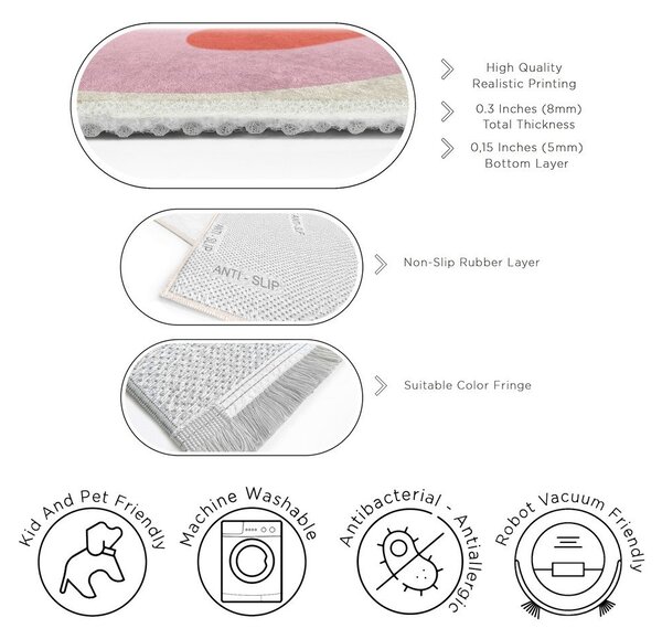 Covor galben-roz lavabil 60x100 cm Raspberry Creamsicle – Mila Home