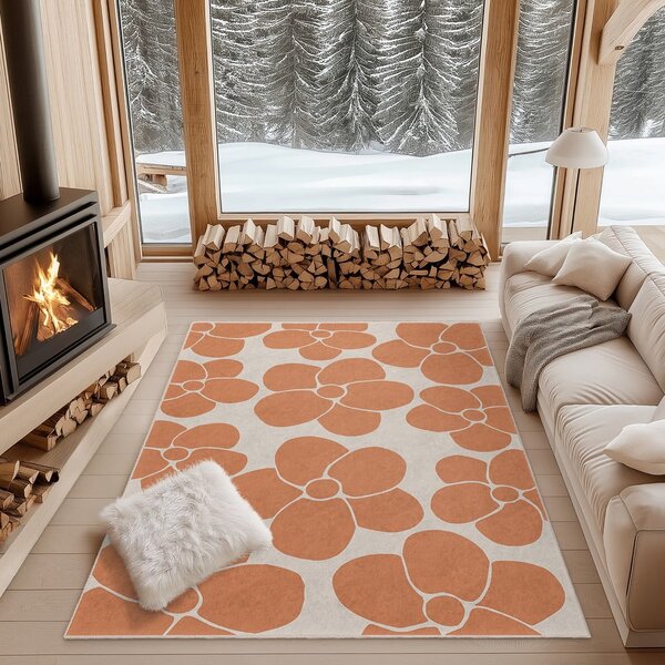 Covor portocaliu lavabil 80x150 cm Orange Meadow – Mila Home