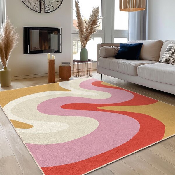 Covor galben-roz lavabil 60x100 cm Raspberry Creamsicle – Mila Home