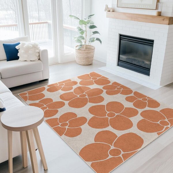 Covor portocaliu lavabil 80x150 cm Orange Meadow – Mila Home
