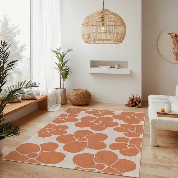 Covor portocaliu lavabil 80x150 cm Orange Meadow – Mila Home