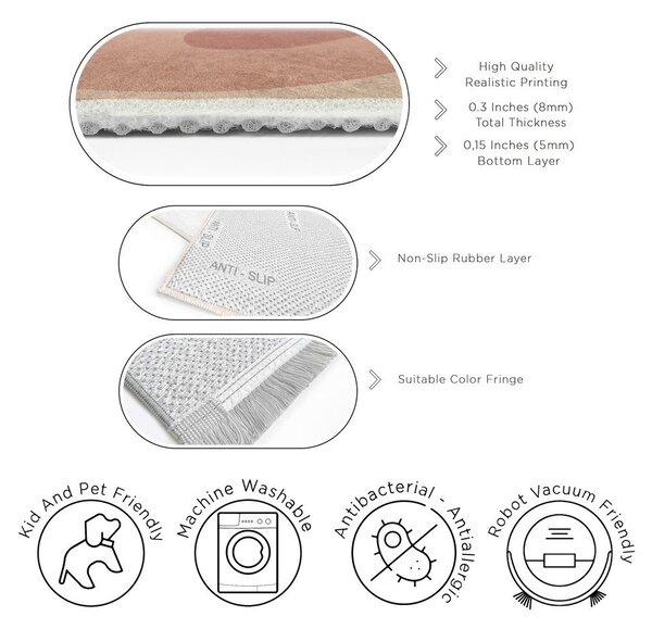 Covor galben ocru-roz prăfuit lavabil 160x230 cm Strawberry Creamsicle – Mila Home