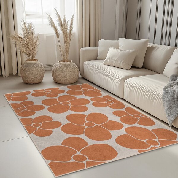 Covor portocaliu lavabil 80x150 cm Orange Meadow – Mila Home